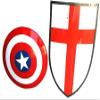 ARTIZANSTORE Medieval Warrior Viking Wooden Shield for Cosplay, Role-Play Set of 2 Pieces Medieval Knight Red Cross Shield + Captain Shield Medieval Armour Shield Party Decor Costume Gifts view 1
