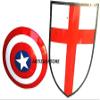 ARTIZANSTORE Medieval Warrior Viking Wooden Shield for Cosplay, Role-Play Set of 2 Pieces Medieval Knight Red Cross Shield + Captain Shield Medieval Armour Shield Party Decor Costume Gifts view 2