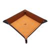 WOBACWVO PU Valet Tray Organizer Storage 5.5"x5.5"X1.2". Key Jewelry Tray, Dice Box Bedside Tray,Wallets Watches Keys Coins Mobile Phones Organizer, Office Desk Accessory Catchall (Brown). view 3