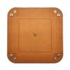 WOBACWVO PU Valet Tray Organizer Storage 5.5"x5.5"X1.2". Key Jewelry Tray, Dice Box Bedside Tray,Wallets Watches Keys Coins Mobile Phones Organizer, Office Desk Accessory Catchall (Brown). view 4