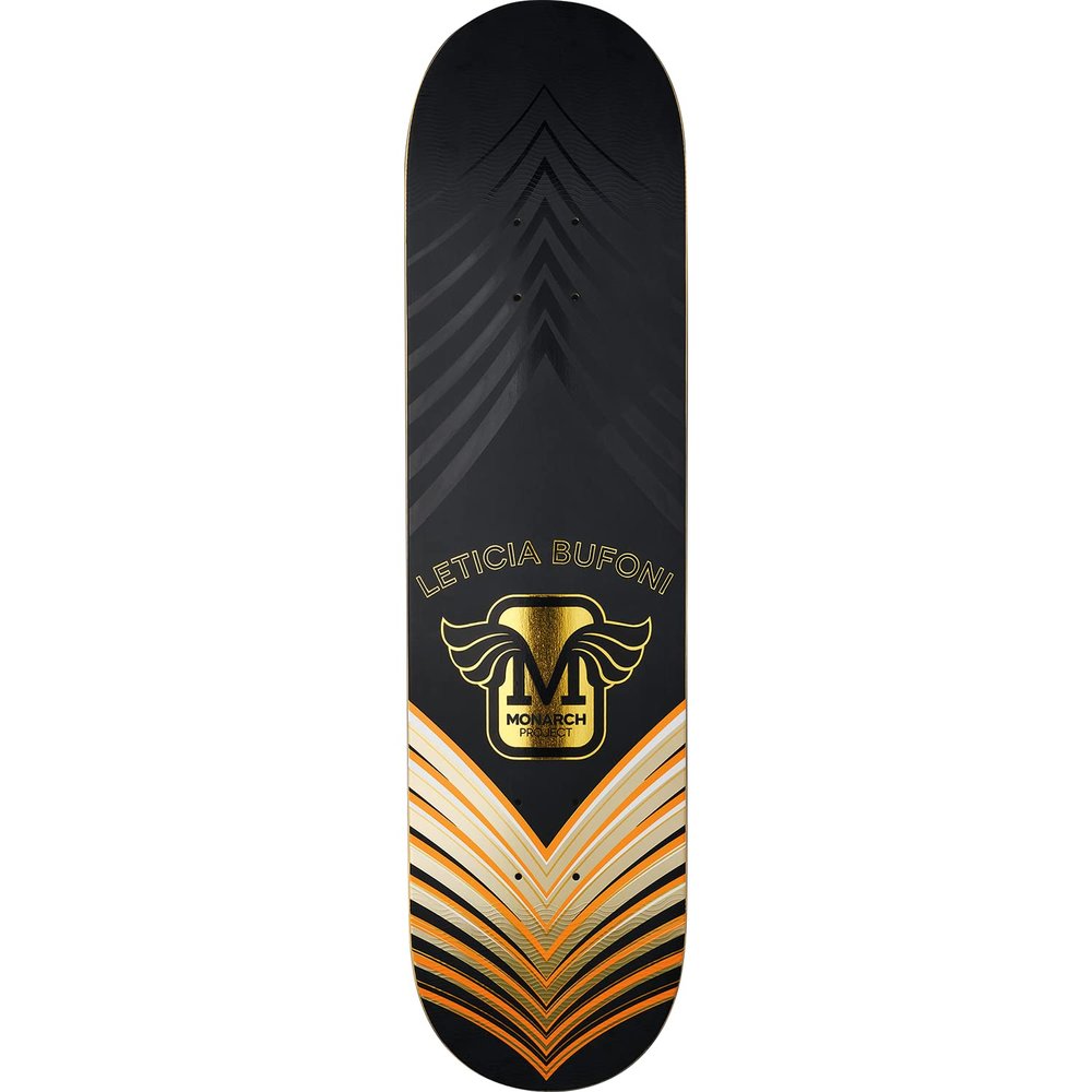 Monarch Bufoni Horus Skateboard Deck -8.37 Black/Gold/Orange R7 - (Bundled with Free 1'' Hardware Set)