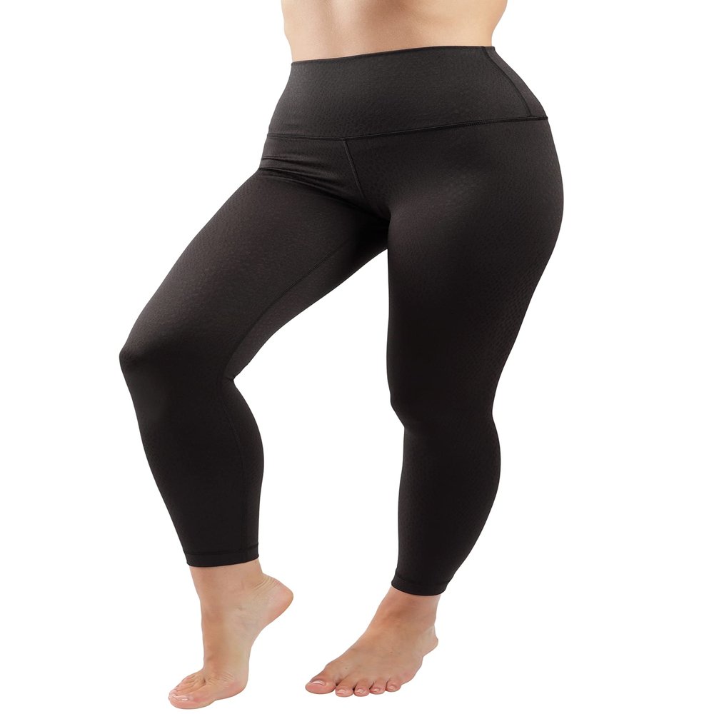 90 Degree By Reflex Performance Activewear - Printed Yoga Leggings - Snake Black Elastic Free - XS