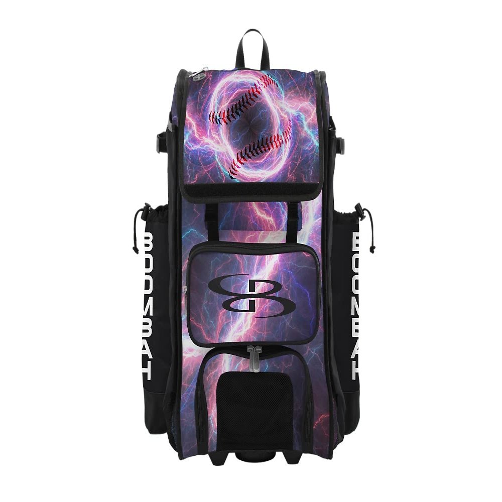 Boombah Rolling Catchers Superpack Baseball/Softball Gear Bag - 23-1/2" x 13-1/2" x 9-1/2" - The Natural 2 Multi - Telescopic Handle - Holds 4 Bats - Wheeled Version