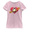 Fifth Sun Garfield Surprise Love Girls Short Sleeve Tee Shirt, Light Pink, Large view 1