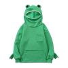 4-13 Years Children Kids Girls Boys Cute Frog Hoodie with Zipper Fall Tops Jumper Comfy Sweater (Green, 4-5 Years) view 2