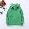 4-13 Years Children Kids Girls Boys Cute Frog Hoodie with Zipper Fall Tops Jumper Comfy Sweater (Green, 4-5 Years) view 3
