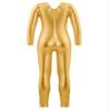easyforever Kids Girls Shiny Metallic Long Sleeve Leotard Full Length Bodysuit Gymnastics Unitard Jumpsuit Dancewear Gold 10 Years view 2