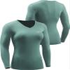 NELEUS Women's 3 Pack Compression Shirts Long Sleeve Yoga Athletic Running Shirts,V-Neck,Pink/Purple/Blackish Green,XL view 2