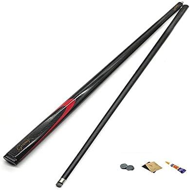 Pool Cue Billiard Cue 1/2 Section Handcraft Cue Carbon Fiber Adult with Stable Force Transmission and Stainless Steel Copper Interface WEWYQSJXBXF-211206(Color:9.5mm Black)