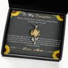 9624595-Sunflower Pendant Necklace-Personalized Beautiful Sunflower Precious Necklace, You are My Sunshine Message Card Necklace, to My Daughter messa view 1