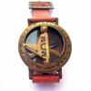Antique Compass Wrist Watch Brass Sundial Nautical Leather Watch Compass Steampunk Gift view 2