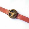Antique Compass Wrist Watch Brass Sundial Nautical Leather Watch Compass Steampunk Gift view 3