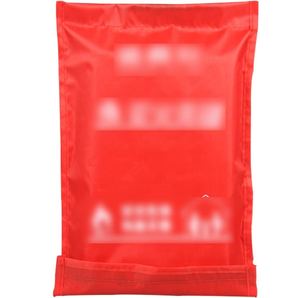 Fire Blanket Double-Sided Silicone Coating Fire Blanket, Fire Escape Self-Rescue Blanket, Simple Operation Emergency Blankets, 3 Kinds of Packaging (Color : Bagged, Size : 59 * 59inches)