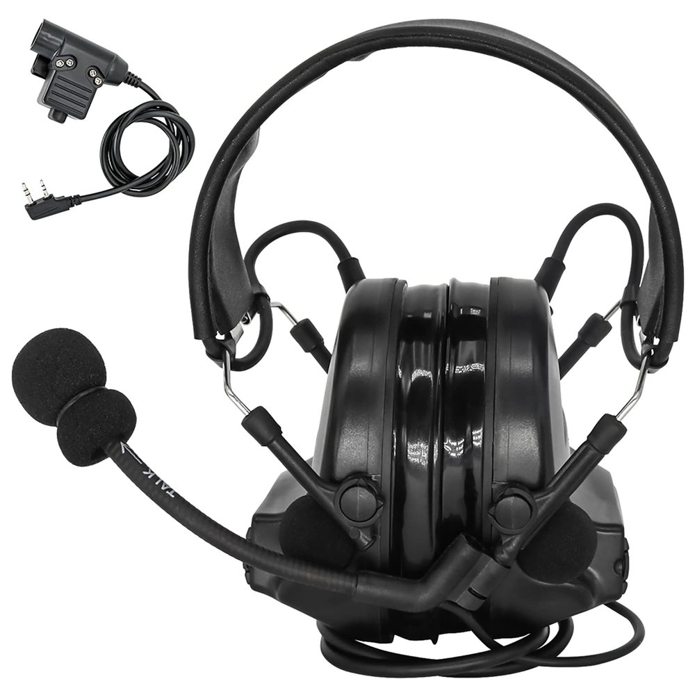 Hearangel Tactical Headset,Sound Pickup Noise Reduction & K 2 Pin PTT for Airsoft Activities (Black)
