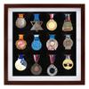 16x16 Inch Medal Display Shadow Box Frame, 12 Medals Display Case, 3D Wooden Medal Box Frame for Runners Marathon Triathlon Soccer Gymnastics All Sports Award Insignia (Walnut Finish) view 1