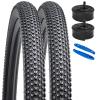 YUNSCM 24" Mountain Bike Tires 24x1.95/53-507 and 24 Bike Tubes Schrader Valve Compatible with Bike 24 x 1.95 24x2.0 Bicycle Tires and Tubes (Y-1086) view 1