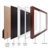 Wooden Medal Display Shadow Box Frame, 2 Medals Display Case for Runners Marathon Soccer Football Gymnastics & All Sports Military Medals Pins Patches Badge Award Insignia (Walnut) view 2
