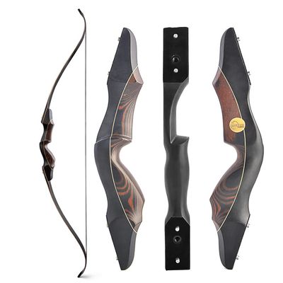 AMEYXGS 60 Inch Takedown Recurve Bow 25-60 Lbs American Hunting Bow Wood Riser Right Hand Longbow for Adult Beginner Hunting Target Practice (35 Lbs, Red Zebra)