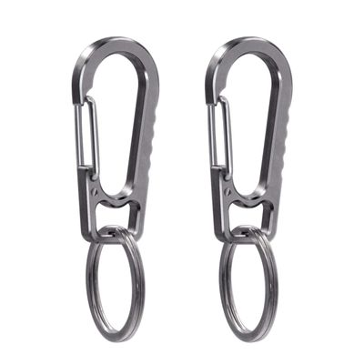 AIIKEE Titanium Heavy Duty Keychain Carabiner, EDC Key Clip Anti-Lost Quick Released Backpack Hook, Car Keychain Clip, Belt Loop Clip, Outdoor Camping Keyring- 2 Pack