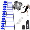 OFYDNR Speed Agility Ladder Training Set, 12 Rung 20Ft Agility Ladder, 12 Disc Cones, 4 Steel Stakes, Resistance Parachute with Carry Bag for Soccer Basketball Football Boxing Footwork Sports (Blue) view 1