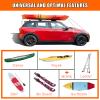 MeeFar Universal Car Soft Roof Rack Pads Luggage Carrier System for Kayak Surfboard SUP Canoe Include 2 Heavy Duty Tie Down Straps, 4 Tie Down Rope, 4 Quick Loop Strap and Storage Bag view 3