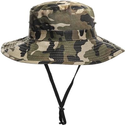 Boys Camo Sun-Bucket-Hat Summer Outdoor Safari Fishing-Hat Boonie-Cap for Kids