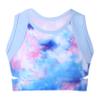 Daenrui Kids Girls Tie Dye Sleeveless Cutouts Waist Active Tank Crop Top Dance Workout Athletic Shirts Tops Sky Blue 12 Years view 1