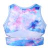 Daenrui Kids Girls Tie Dye Sleeveless Cutouts Waist Active Tank Crop Top Dance Workout Athletic Shirts Tops Sky Blue 12 Years view 2