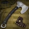 NedFoss 12.2" Tactical Tomahawk Axe with Leather Sheath, G10 Handle, Heavy Duty Full Tang Viking Axe with 4.3" Titanium Coated Blade, Viking Bearded Tomahawk Hatchet for Outdoor Survival view 1