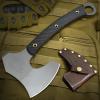 NedFoss 12.2" Tactical Tomahawk Axe with Leather Sheath, G10 Handle, Heavy Duty Full Tang Viking Axe with 4.3" Titanium Coated Blade, Viking Bearded Tomahawk Hatchet for Outdoor Survival view 2