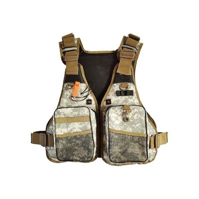 7HAHA3 Fly Fishing Vests Outdoor Activities Fishing Jacket Multi Pockets Adjustable Breathable Mesh Jacket Unisex,Camo
