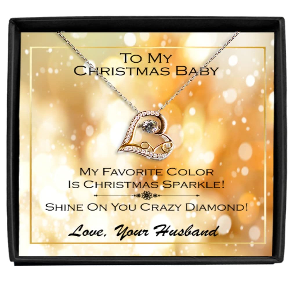 zapbest 9701811-Love Dancing Necklace-Wife necklace gift, Wife Gift, Christmas Gift, To my christmas baby Love Dancing Necklace Gift