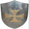 ARTIZANSTORE Medieval Warrior Viking Shield for Cosplay, Role-Play Medieval Knight Templar Brass Cross Shield 28" 18 Gauge Battle Heater Shield Shield Party Decor Costume Gifts view 1
