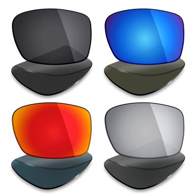 Mryok 4 Pair Polarized Replacement Lenses for Costa Del Mar Reefton Sunglass - Stealth Black/Fire Red/Ice Blue/Silver Titanium