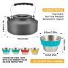 Bulin Camping Cookware Pots and Pans Set, Lightweight Backpacking Cooking Set Outdoor Cook Gear for Family Hiking Picnic (Kettle, Pot, Frying Pan, Bowls, Plates, Spoon) view 3