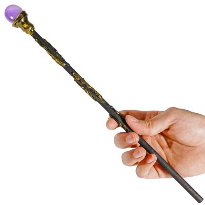 Rich Boxer Magic Wand for Kids with Purple Crystal Gemstone Wooden Wand Fairy Witches Wizards Wands Cosplay Costume Party Accessories Birthday Halloween Toys Decor Gift