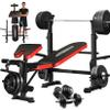 OPPSDECOR 900LBS Weight Bench Set Adjustable Bench Press Set with Squat Rack Foldable Olympic Workout Bench with Leg Developer Preacher Curl Workout Bench for Home Gym Full Body Exercise view 1