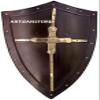 ARTIZANSTORE Medieval Knight Shield Brass Cross Templar Shield Fighting Shield Armour Shield Steel Medieval Warrior Viking Wooden Shield for Cosplay, Role-Play 18 Gauge Steel view 3