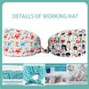 niaahinn Scrub Caps Women Dental Working Cap with Buttons Sweatband Adjustable Hats Tie Back Hats Headwear Fashion Printed Unisex (22240-2241) view 3