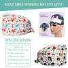 niaahinn Scrub Caps Women Dental Working Cap with Buttons Sweatband Adjustable Hats Tie Back Hats Headwear Fashion Printed Unisex (22240-2241) view 4