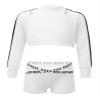 Daenrui Kids Girls Dance Outfits Mesh Fishnet Cropped Sweatshirt Top and Shorts Hip Hop Street Dance Clothes White 6 Years view 1