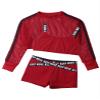 Daenrui Kids Girls Dance Outfits Mesh Fishnet Cropped Sweatshirt Top and Shorts Hip Hop Street Dance Clothes Red 14 Years view 3