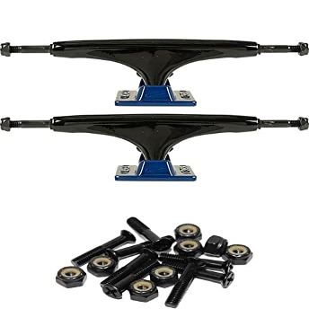 Tensor Trucks Alloy Black / Navy Skateboard Trucks - 5.0" Hanger 7.75" Axle with 1" Raven Black Hardware - Bundle of 2 items