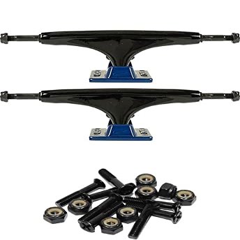 Tensor Trucks Alloy Black / Navy Skateboard Trucks - 5.0" Hanger 7.75" Axle with 1" Raven Black Hardware - Bundle of 2 items