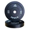 Olympic Bumper Plates: 2-Inch Stainless Steel Hub, Durable Rubber Weight Plates - Perfect for Cross-Training, Weightlifting, and Gym Fitness - 45lb Pair view 3