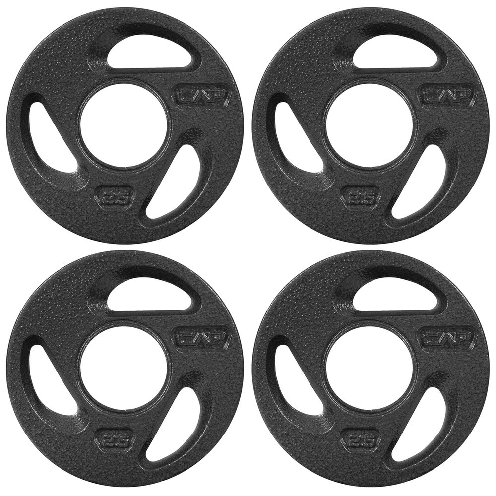 WF Athletic Supply Olympic Grip Plate, 2-inch Diameter Collar Opening for Compatibility on any Olympic Barbell, Available in 2.5, 5, 10, 25 & 45lb