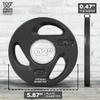 WF Athletic Supply Olympic Grip Plate, 2-inch Diameter Collar Opening for Compatibility on any Olympic Barbell, Available in 2.5, 5, 10, 25 & 45lb view 2