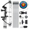 PANDARUS Compound Bow Draw Weight 0-70 Lbs for Pull Beginner and Intermediate Archer Fully Adjustable 19.25"-31" with All Accessories, up to IBO 320 fps New 2024(Black Right Handed Basic Version) view 1