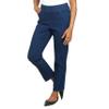 Alfred Dunner Womens Petite Super Stretch Mid- Rise Average Length Pant Dark Denim Size 6P view 4