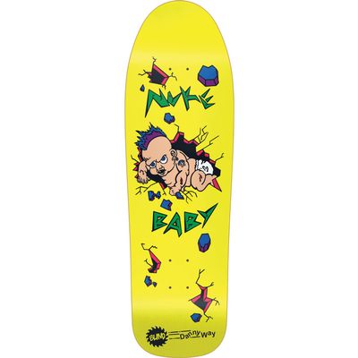 Blind Way Nuke Baby Skateboard Deck -9.7x31.7 Yellow Sp - (Bundled with Free 1'' Hardware Set)